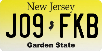 NJ license plate J09FKB