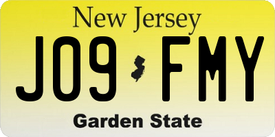 NJ license plate J09FMY