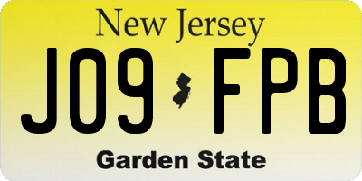 NJ license plate J09FPB