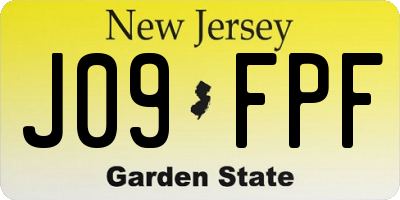 NJ license plate J09FPF