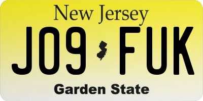 NJ license plate J09FUK