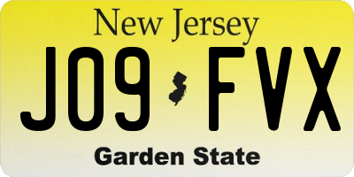 NJ license plate J09FVX