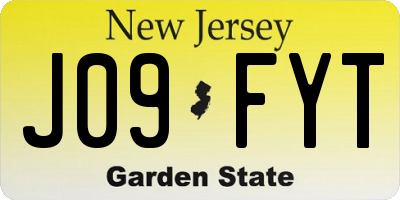 NJ license plate J09FYT