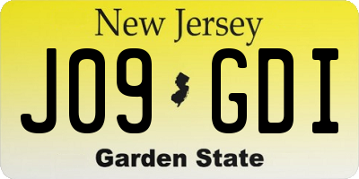 NJ license plate J09GDI