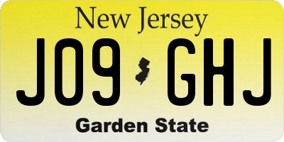 NJ license plate J09GHJ