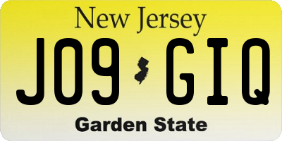 NJ license plate J09GIQ