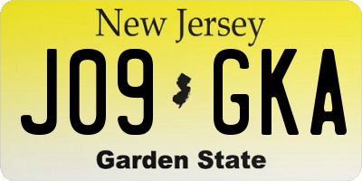 NJ license plate J09GKA