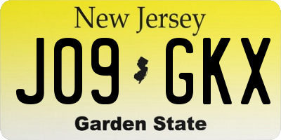 NJ license plate J09GKX