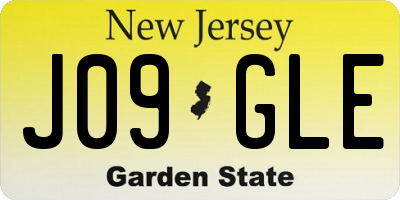 NJ license plate J09GLE