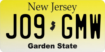 NJ license plate J09GMW