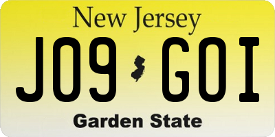 NJ license plate J09GOI