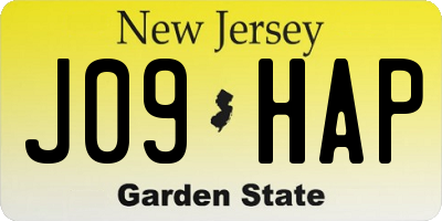 NJ license plate J09HAP