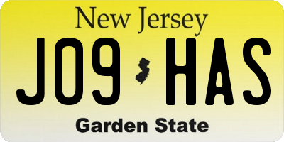 NJ license plate J09HAS