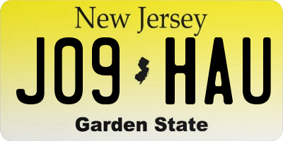 NJ license plate J09HAU