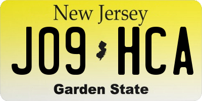 NJ license plate J09HCA