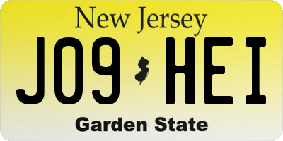 NJ license plate J09HEI
