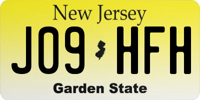 NJ license plate J09HFH