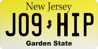 NJ license plate J09HIP