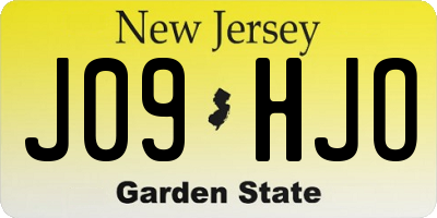 NJ license plate J09HJO
