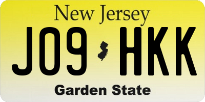 NJ license plate J09HKK