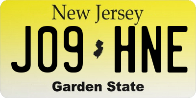 NJ license plate J09HNE