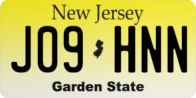 NJ license plate J09HNN