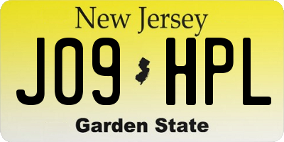 NJ license plate J09HPL