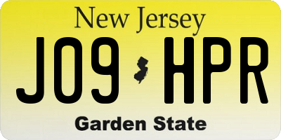 NJ license plate J09HPR