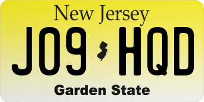 NJ license plate J09HQD