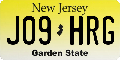 NJ license plate J09HRG