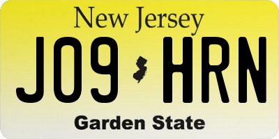 NJ license plate J09HRN