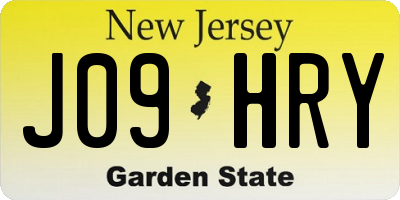 NJ license plate J09HRY