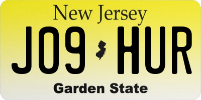 NJ license plate J09HUR