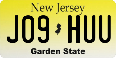 NJ license plate J09HUU
