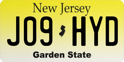 NJ license plate J09HYD