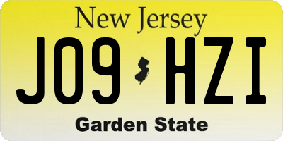 NJ license plate J09HZI