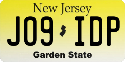 NJ license plate J09IDP