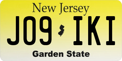 NJ license plate J09IKI
