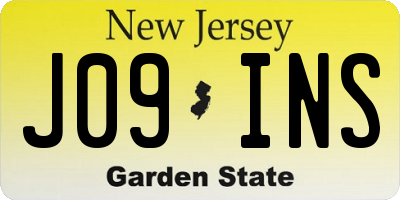 NJ license plate J09INS