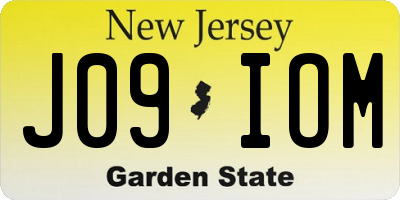 NJ license plate J09IOM