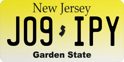 NJ license plate J09IPY