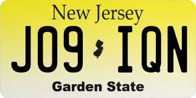 NJ license plate J09IQN