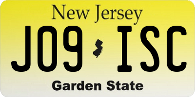 NJ license plate J09ISC