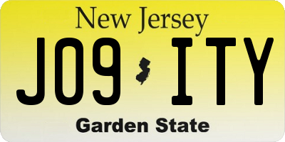 NJ license plate J09ITY