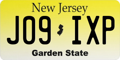 NJ license plate J09IXP