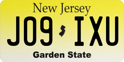 NJ license plate J09IXU