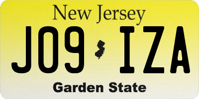 NJ license plate J09IZA