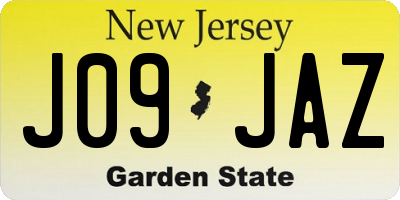 NJ license plate J09JAZ