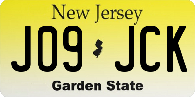 NJ license plate J09JCK