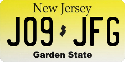 NJ license plate J09JFG